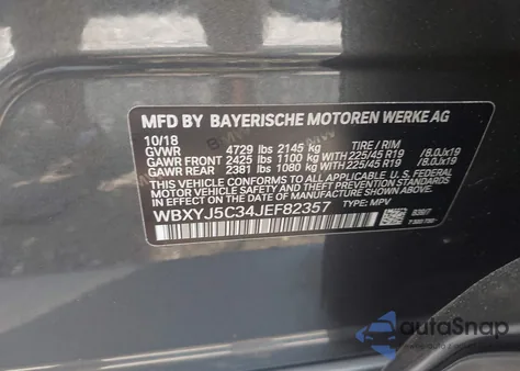 2018 BMW X2 xDrive28I z USA, uszkodzony, nr VIN WBXYJ5C34JEF82357